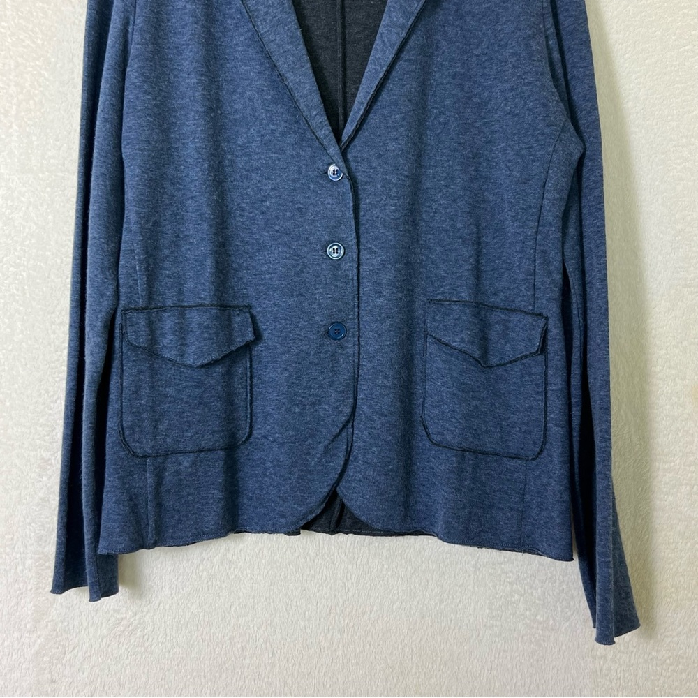 Majestic Filatures Cotton & Cashmere Blue Soft Blazer Cardigan Size 4 - Picture 2 of 7